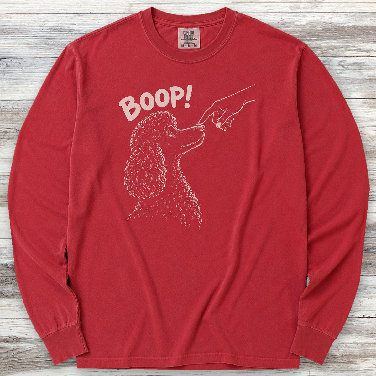 Poodle Dark BOOP! Long Sleeve Tee - Red