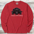 Labrador Retriever Black Nope Long Sleeve Tee - Red