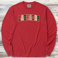 Labrador Retriever Holiday Faux Patchwork Long Sleeve Tee - Red