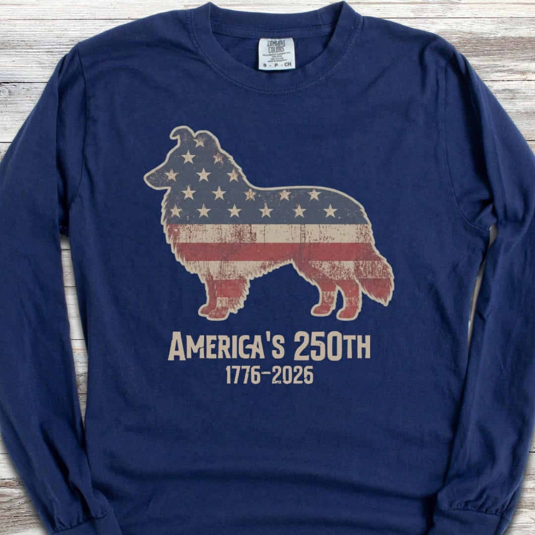 Shetland Sheepdog 250 Long Sleeve Tee - True Navy