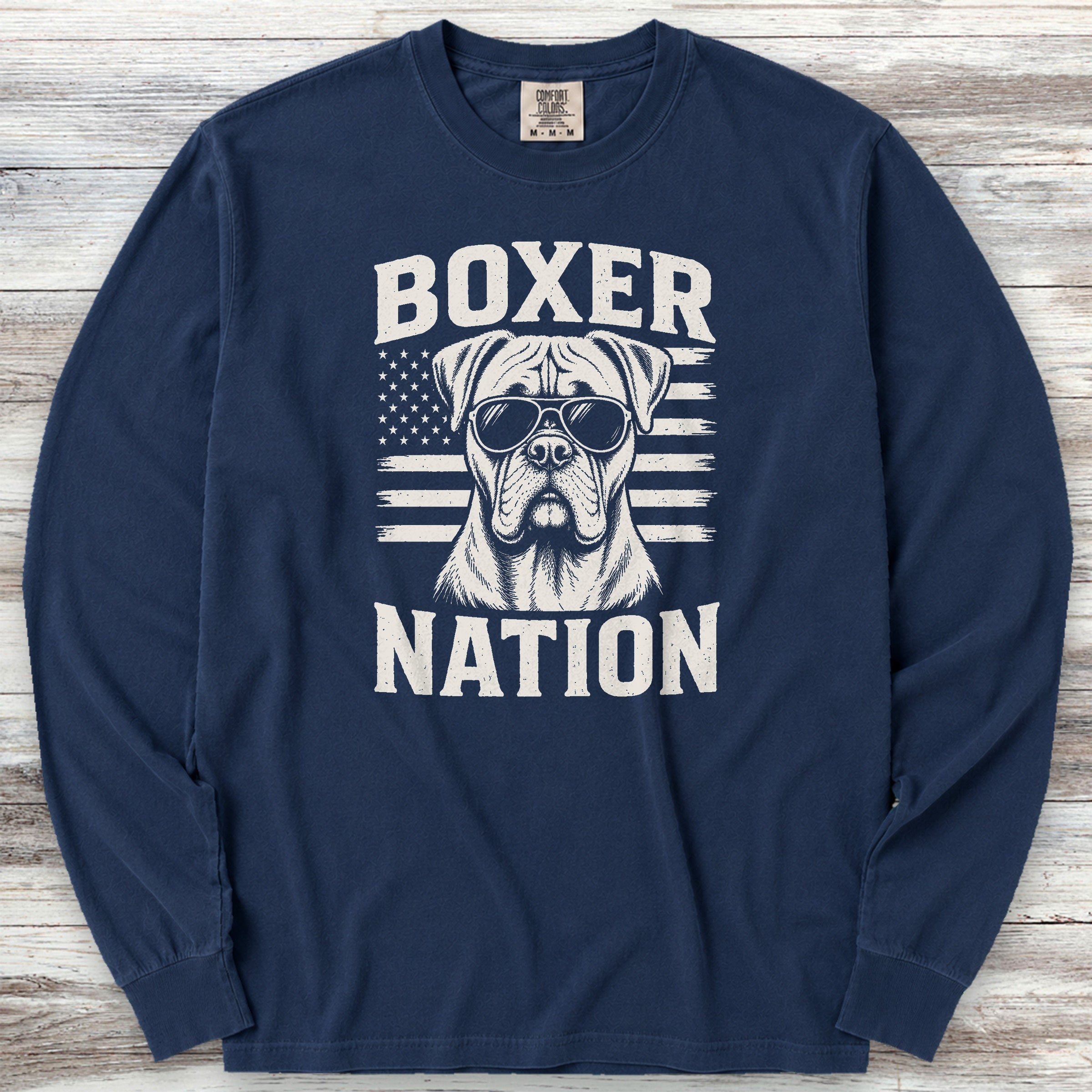 Boxer Nation Long Sleeve Tee - True Navy