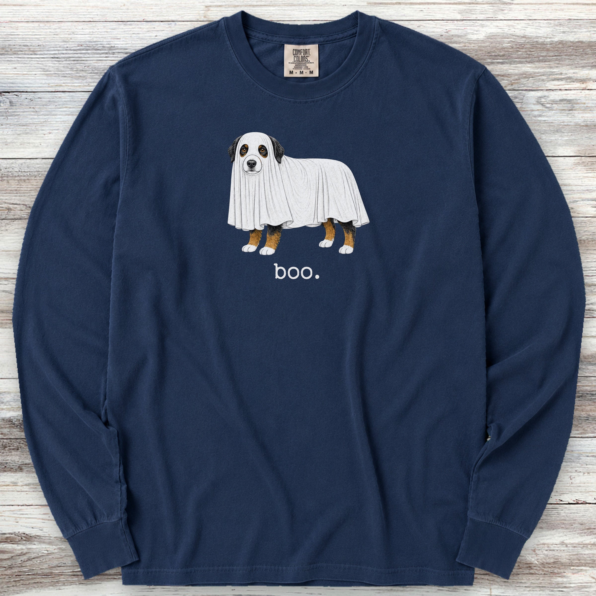 Australian Mountain Dog Boo Long Sleeve Tee - True Navy