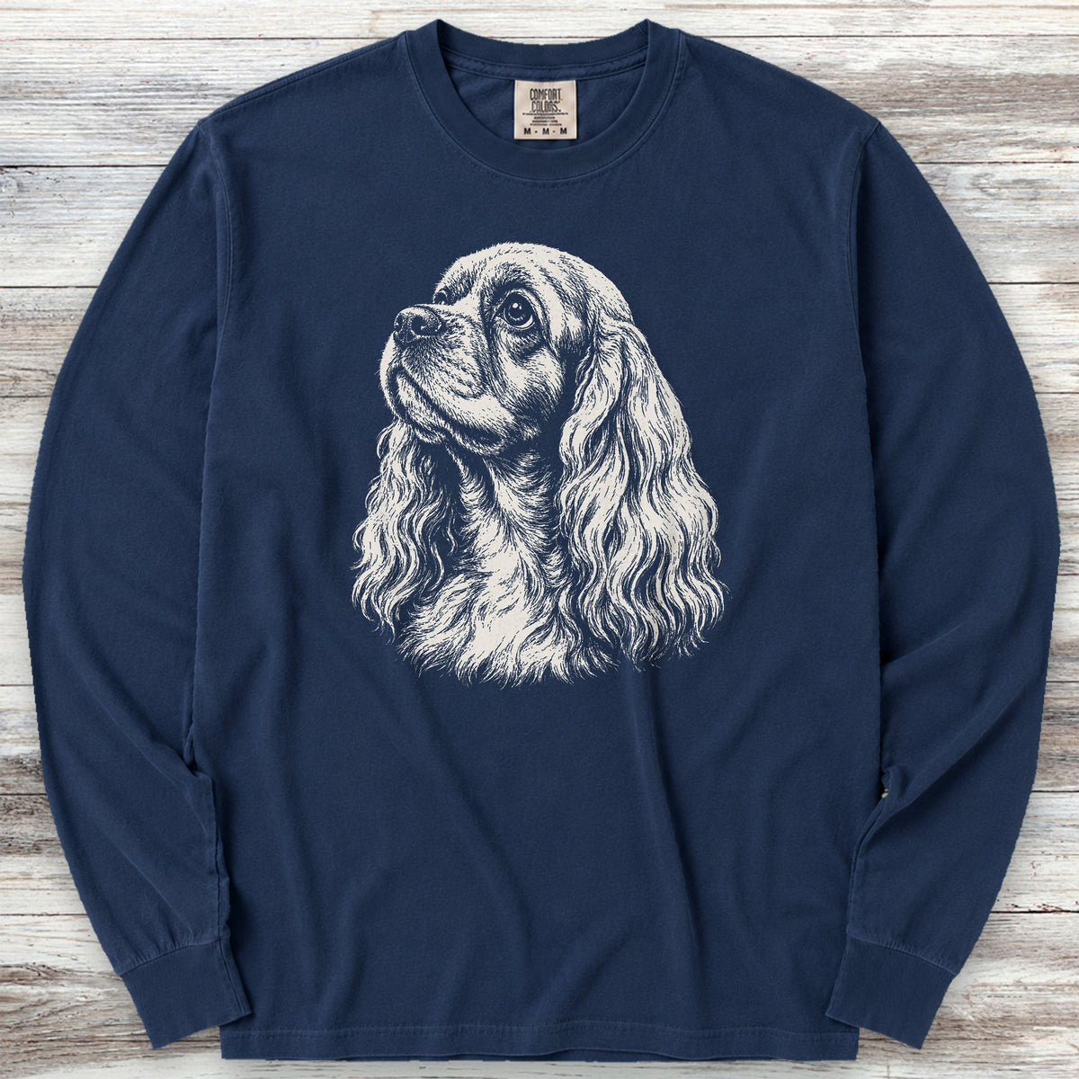 Cocker Spaniel Loyalty Long Sleeve Tee - True Navy