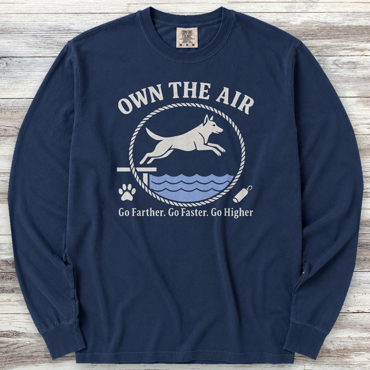 Belgian Malinois Own The Air Long Sleeve Tee - True Navy