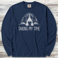 Basset Hound Time Long Sleeve Tee - True Navy