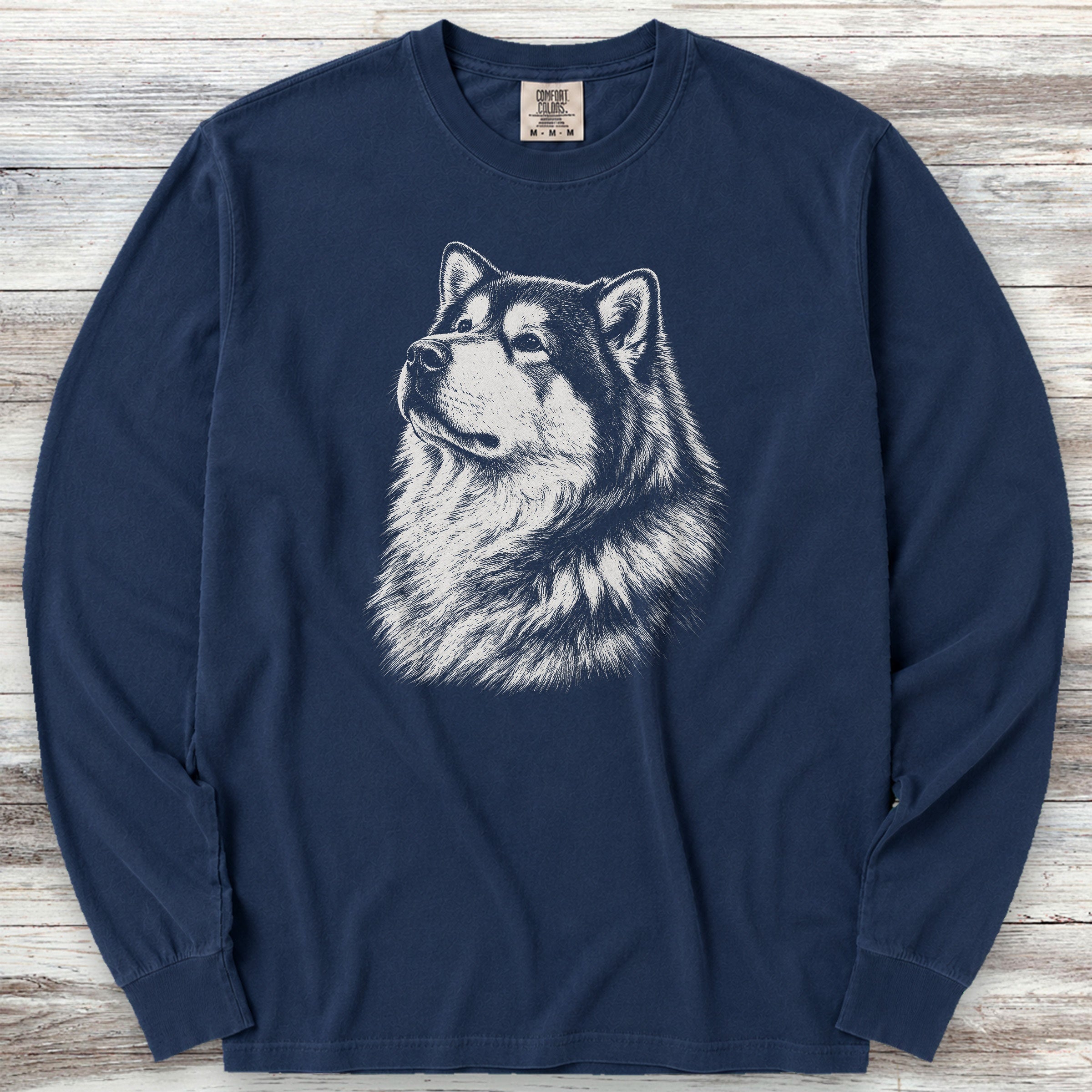 Alaskan Malamute Loyalty Long Sleeve Tee - True Navy