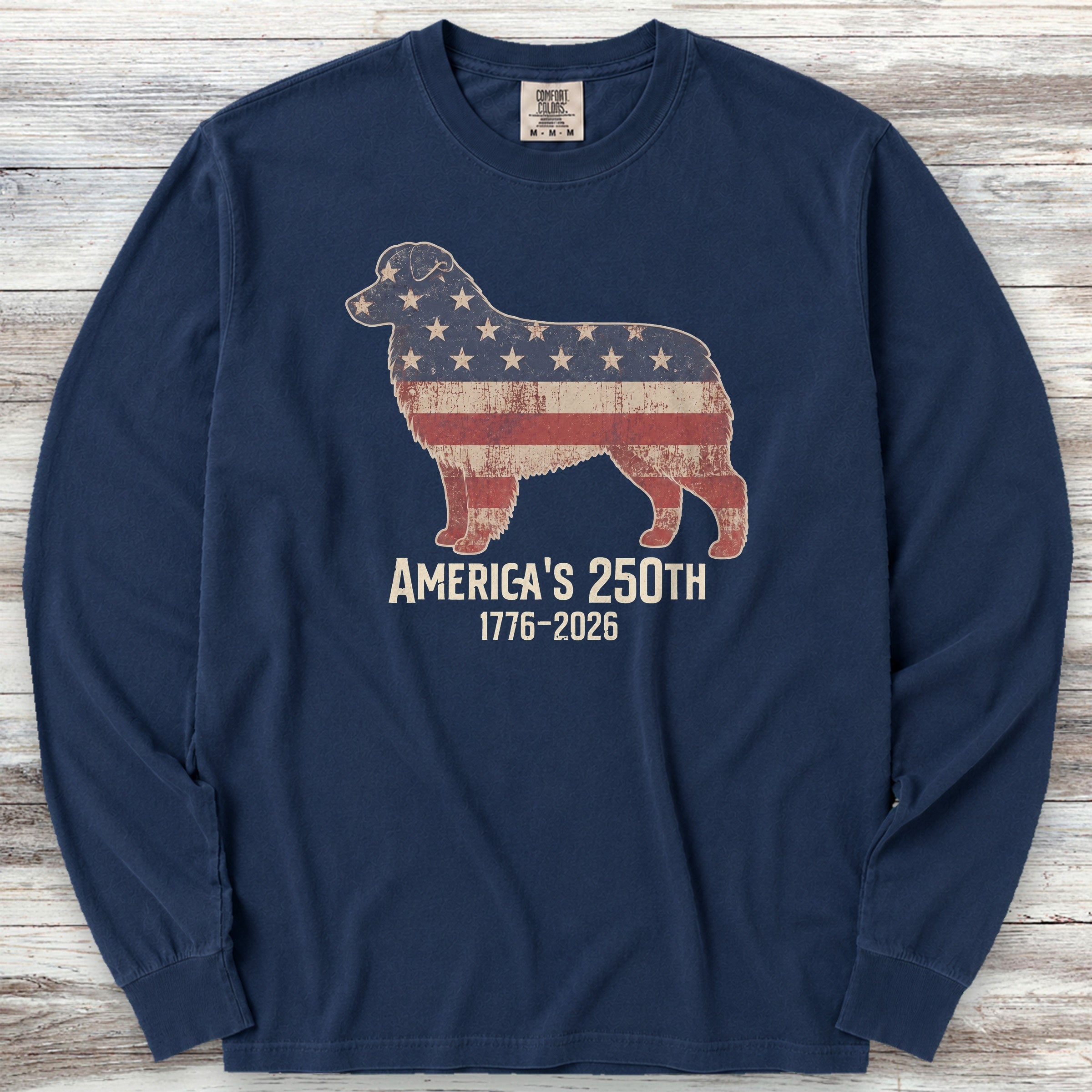 Australian Shepherd 250 Long Sleeve Tee - True Navy