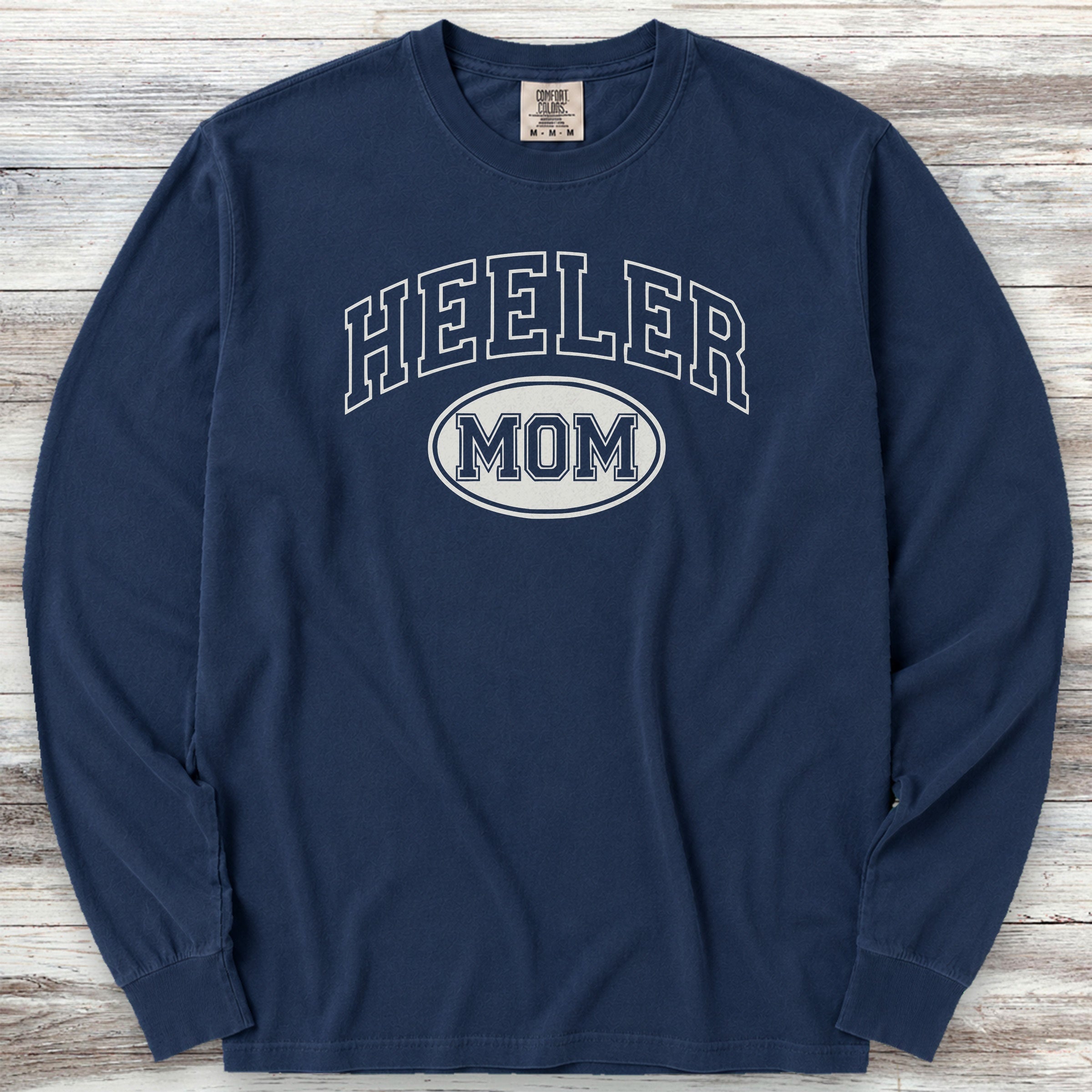 Australian Cattle Dog Heeler University Mom Long Sleeve Tee - True Navy