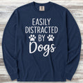 Distracted Long Sleeve Tee - True Navy
