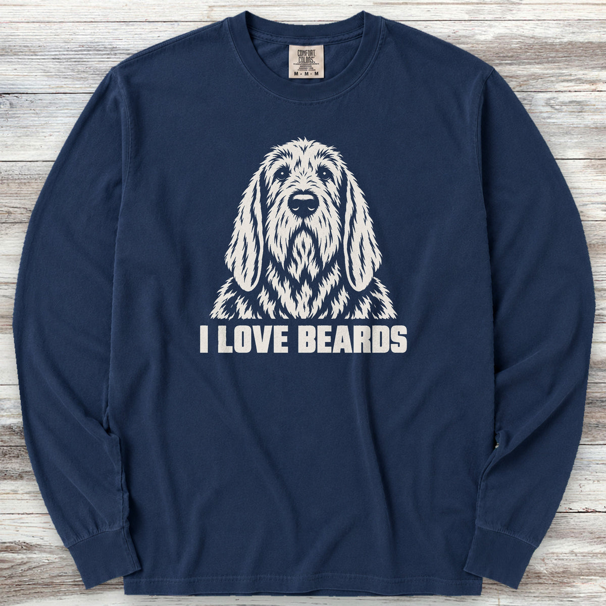 Otterhound I Love Beards Long Sleeve Tee - True Navy