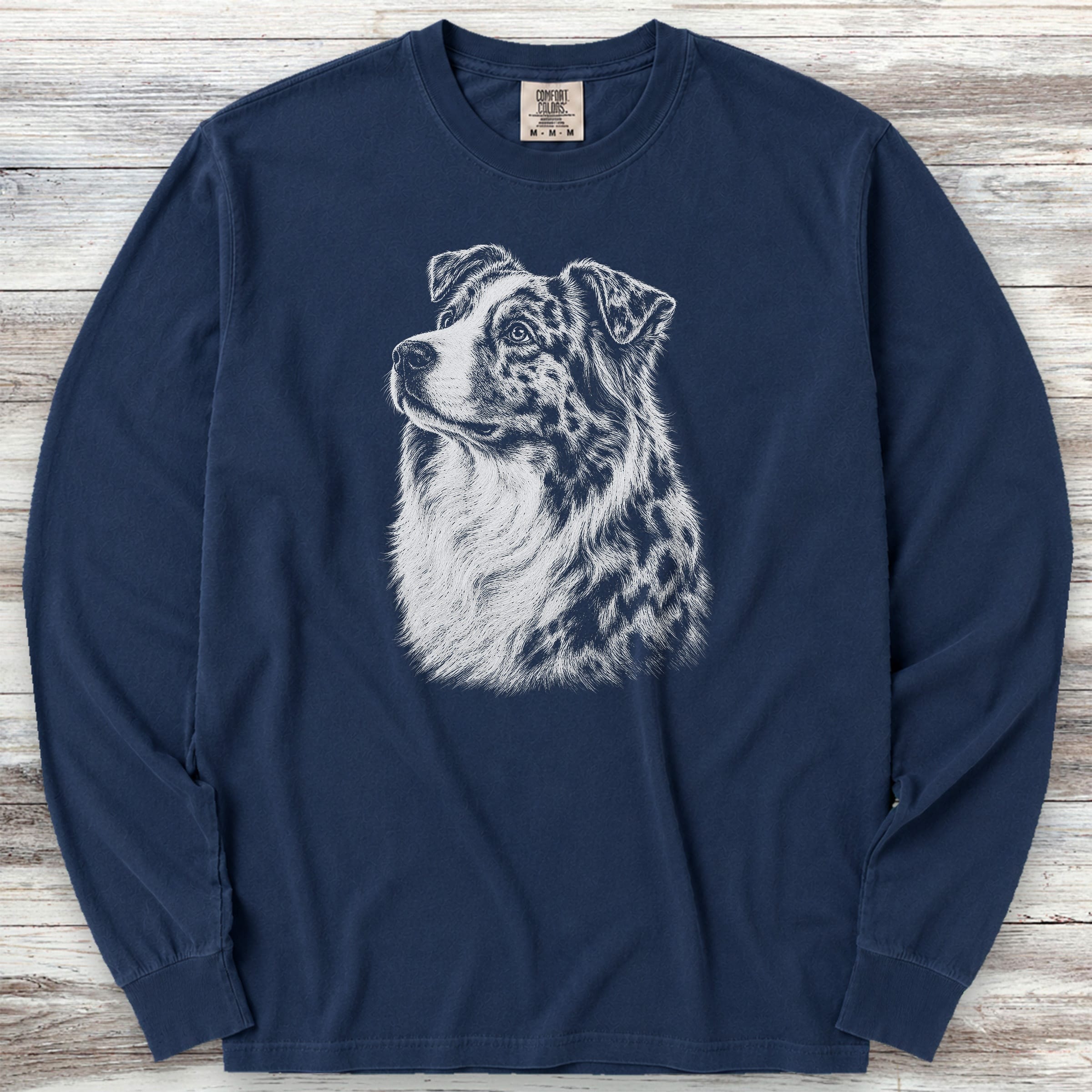 Australian Shepherd Loyalty Long Sleeve Tee - True Navy