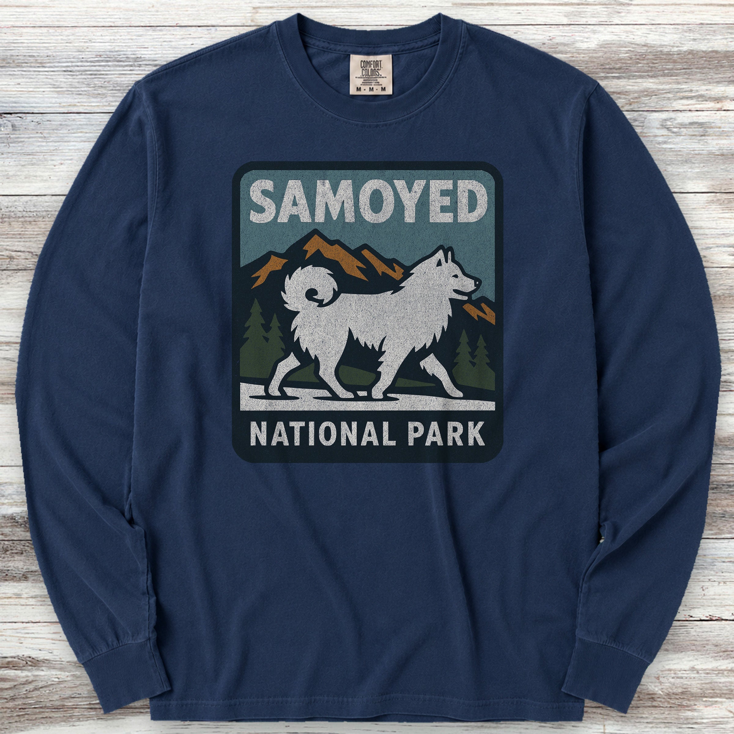 Samoyed National Park Long Sleeve Tee - True Navy