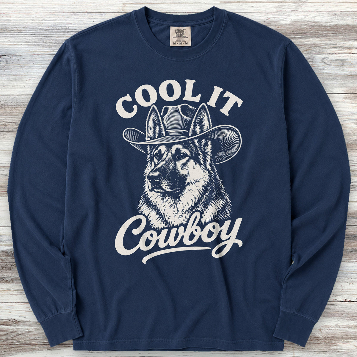 German Shepherd Cool It Long Sleeve Tee - True Navy