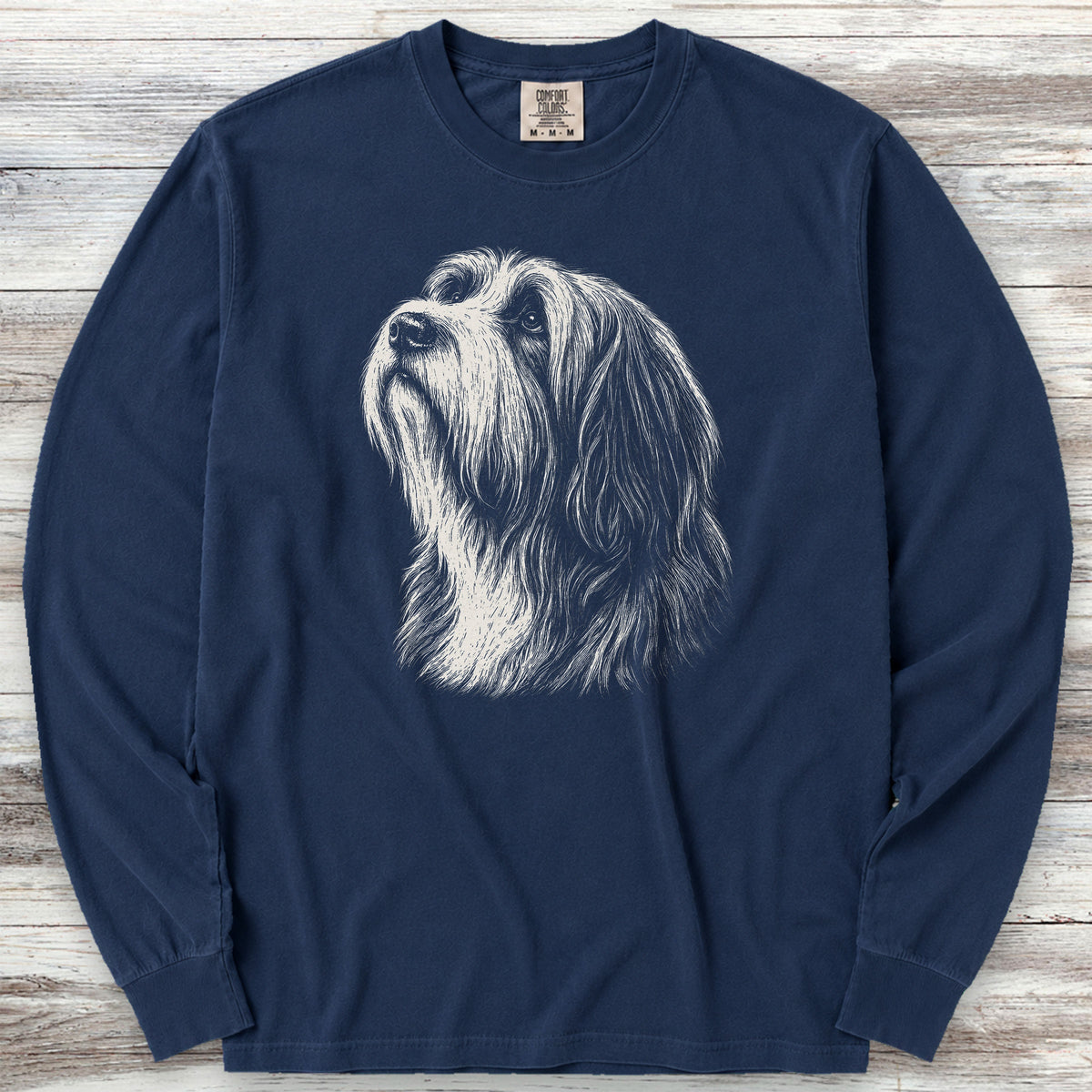 Bearded Collie Loyalty Long Sleeve Tee - True Navy