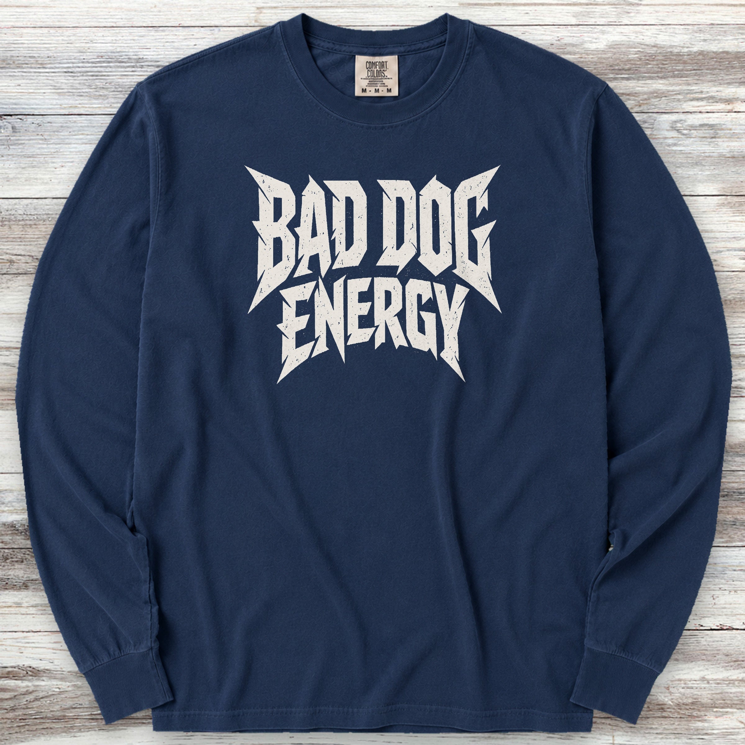 Bad Dog Energy Long Sleeve Tee - True Navy