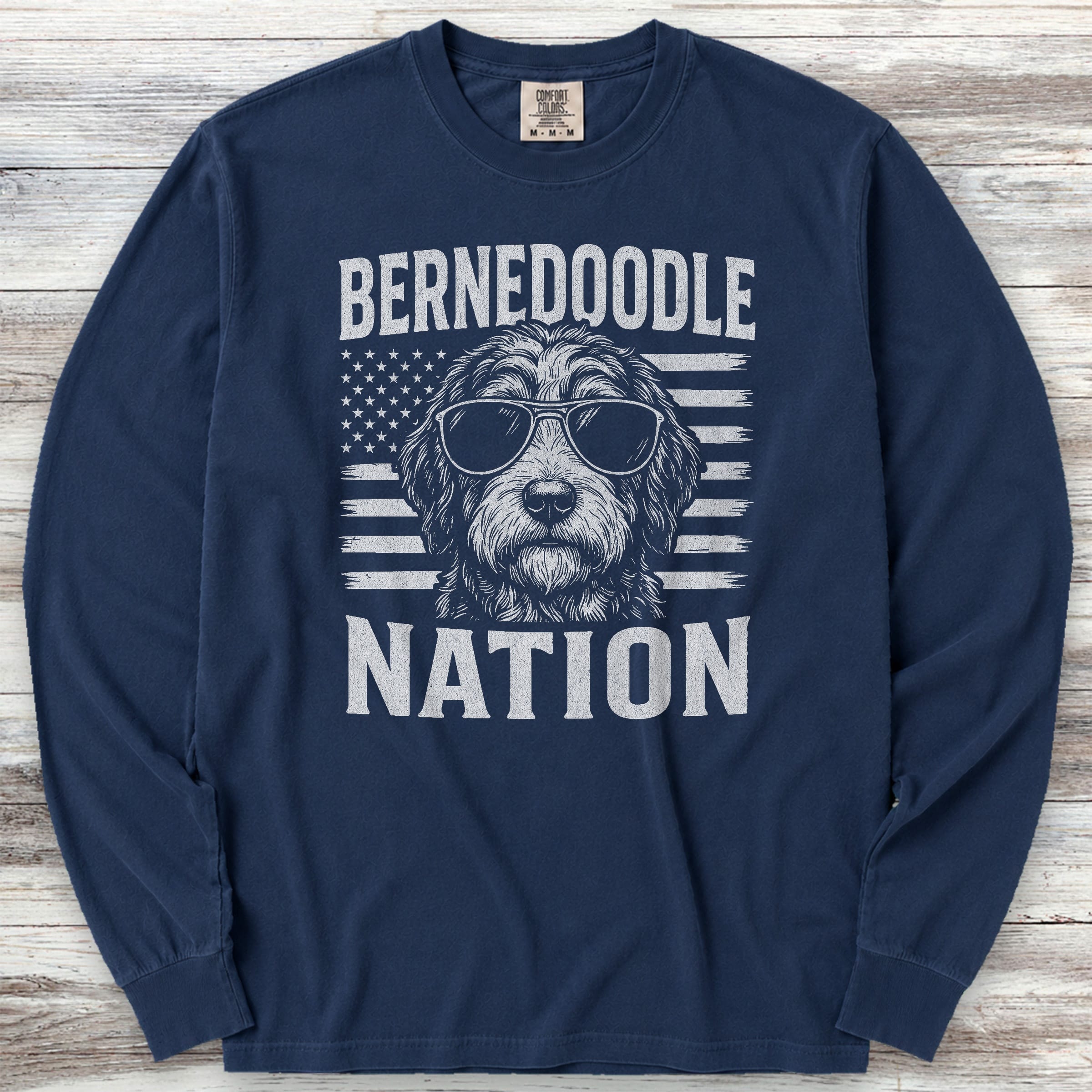 Bernedoodle Nation Long Sleeve Tee - True Navy