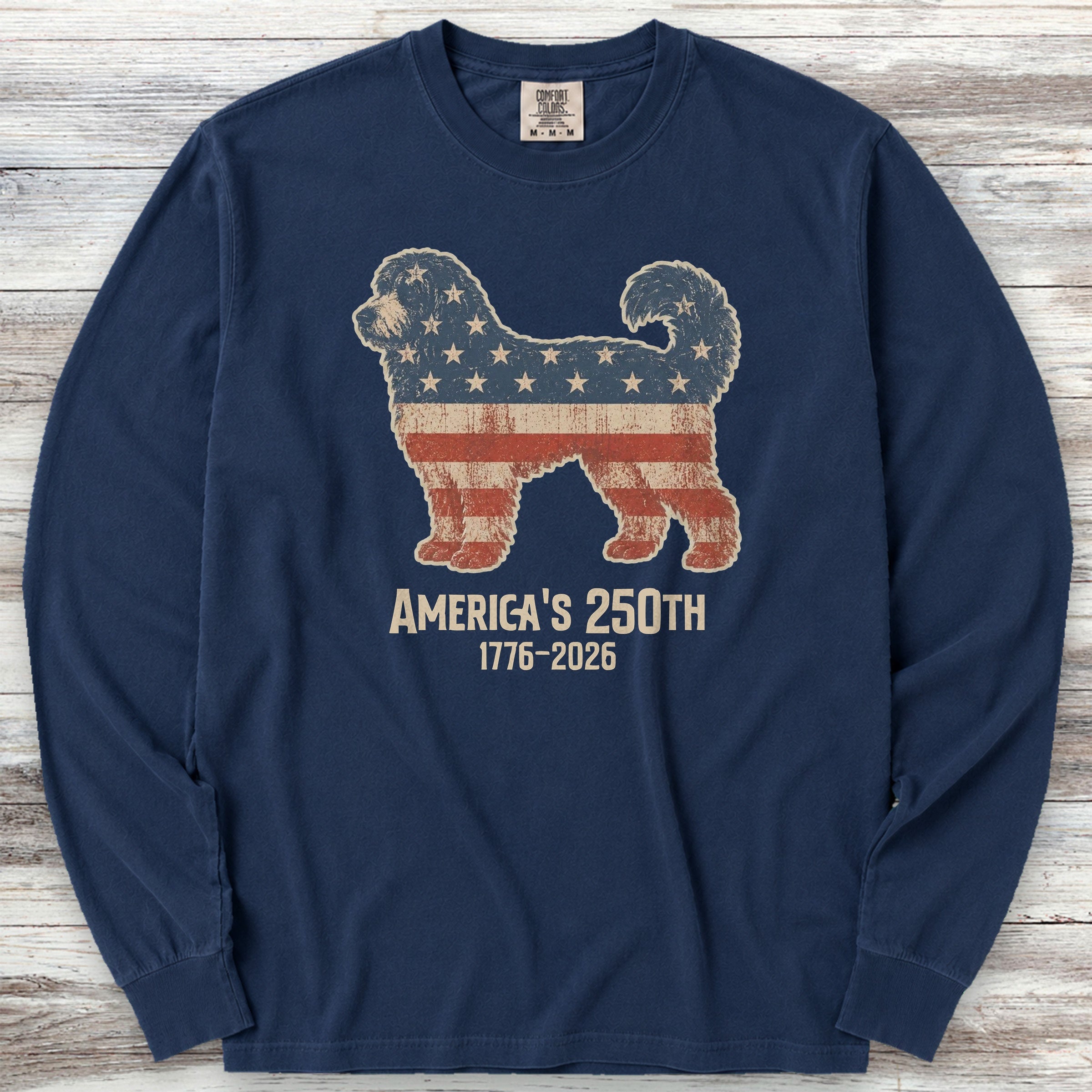 Bernedoodle 250 Long Sleeve Tee - True Navy