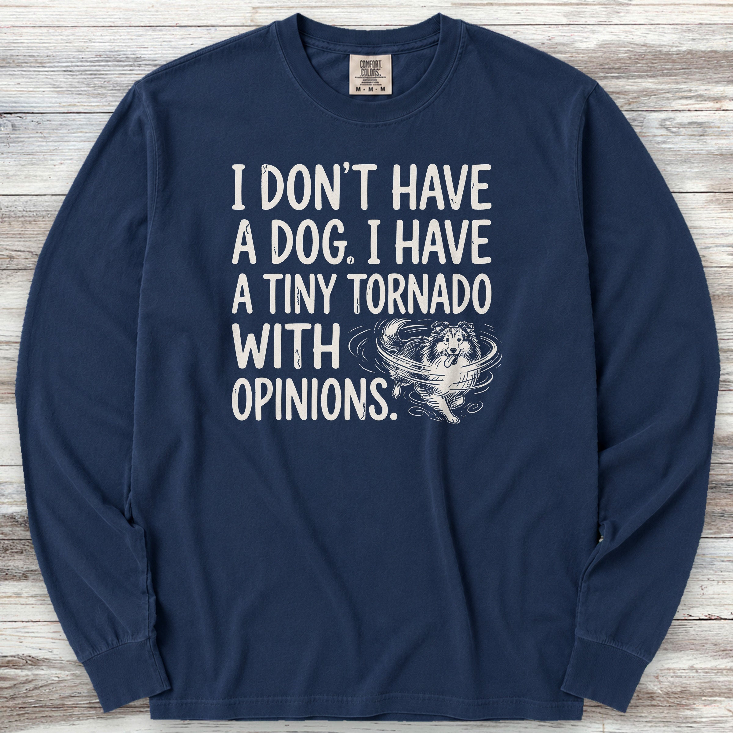 Shetland Sheepdog Tornado Long Sleeve Tee - True Navy