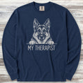 German Shepherd Therapist Long Sleeve Tee - True Navy