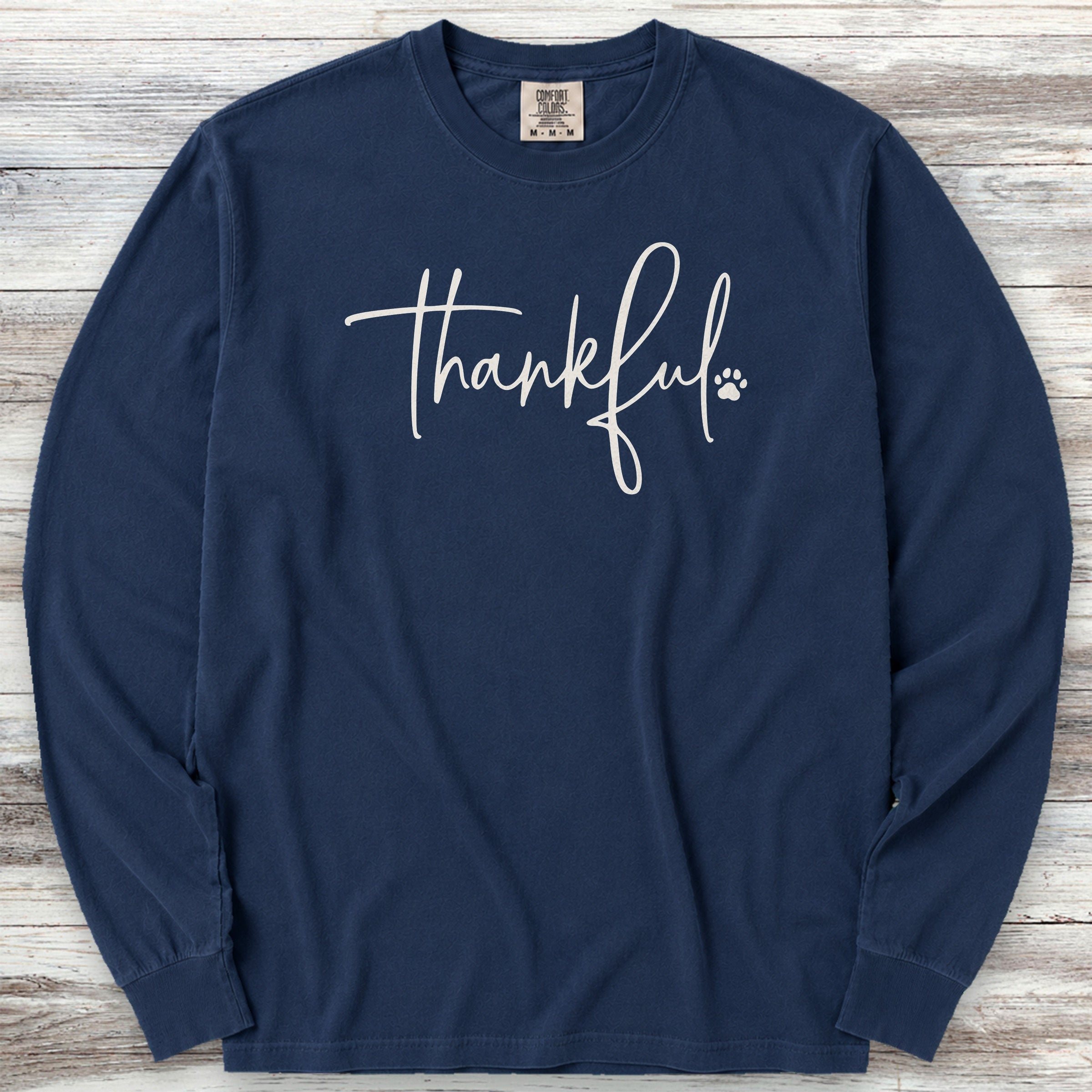 Thankful Long Sleeve Tee - True Navy
