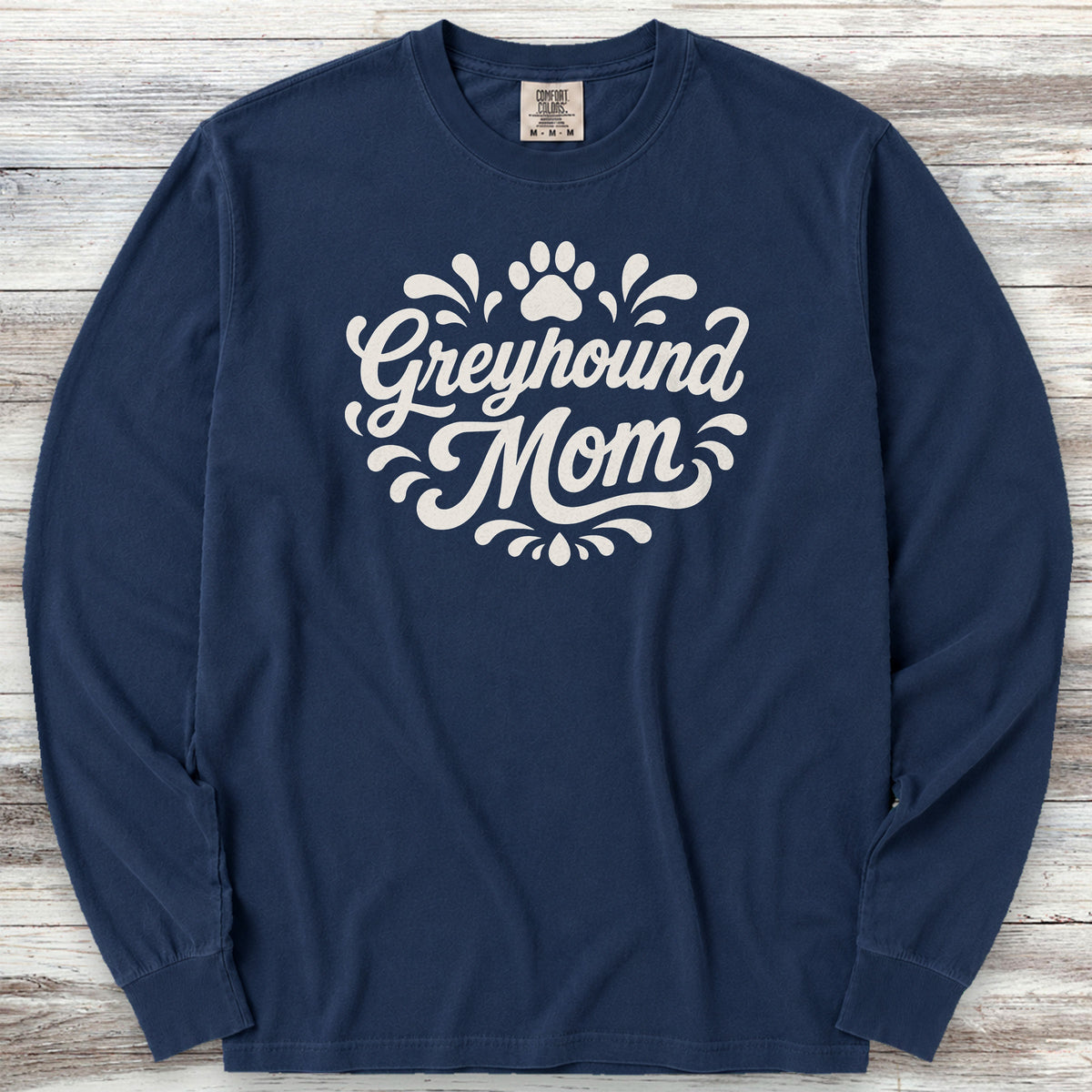 Greyhound Groovy Mom Long Sleeve Tee - True Navy