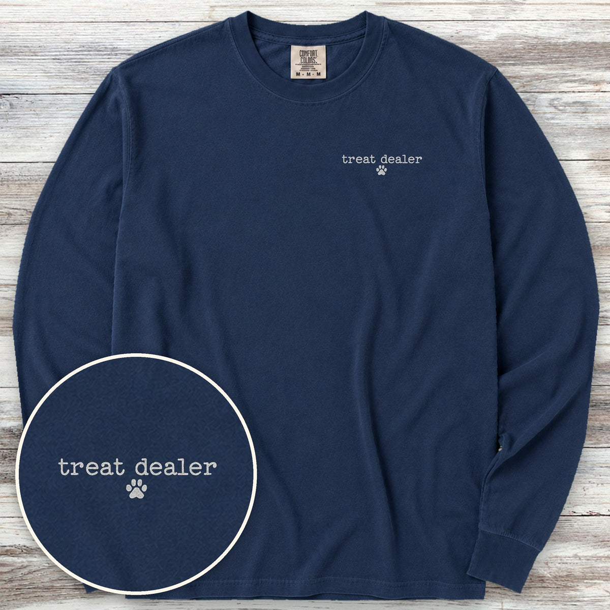 Vintage Treat Dealer Left Chest Long Sleeve Tee - True Navy