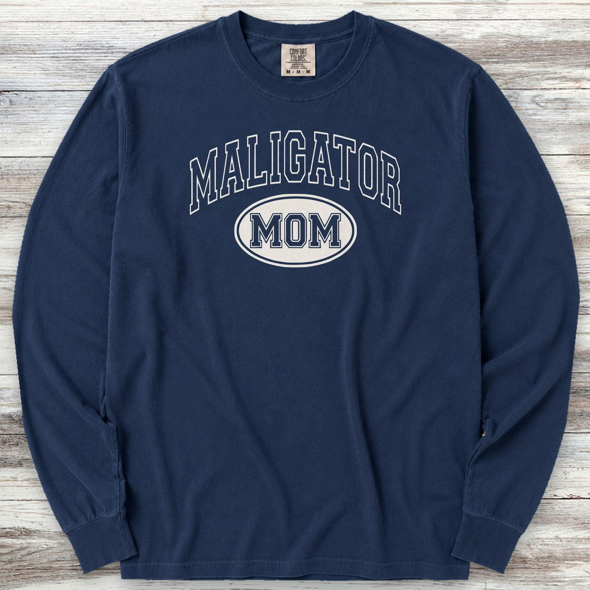 Belgian Malinois University Maligator Mom Long Sleeve Tee - True Navy