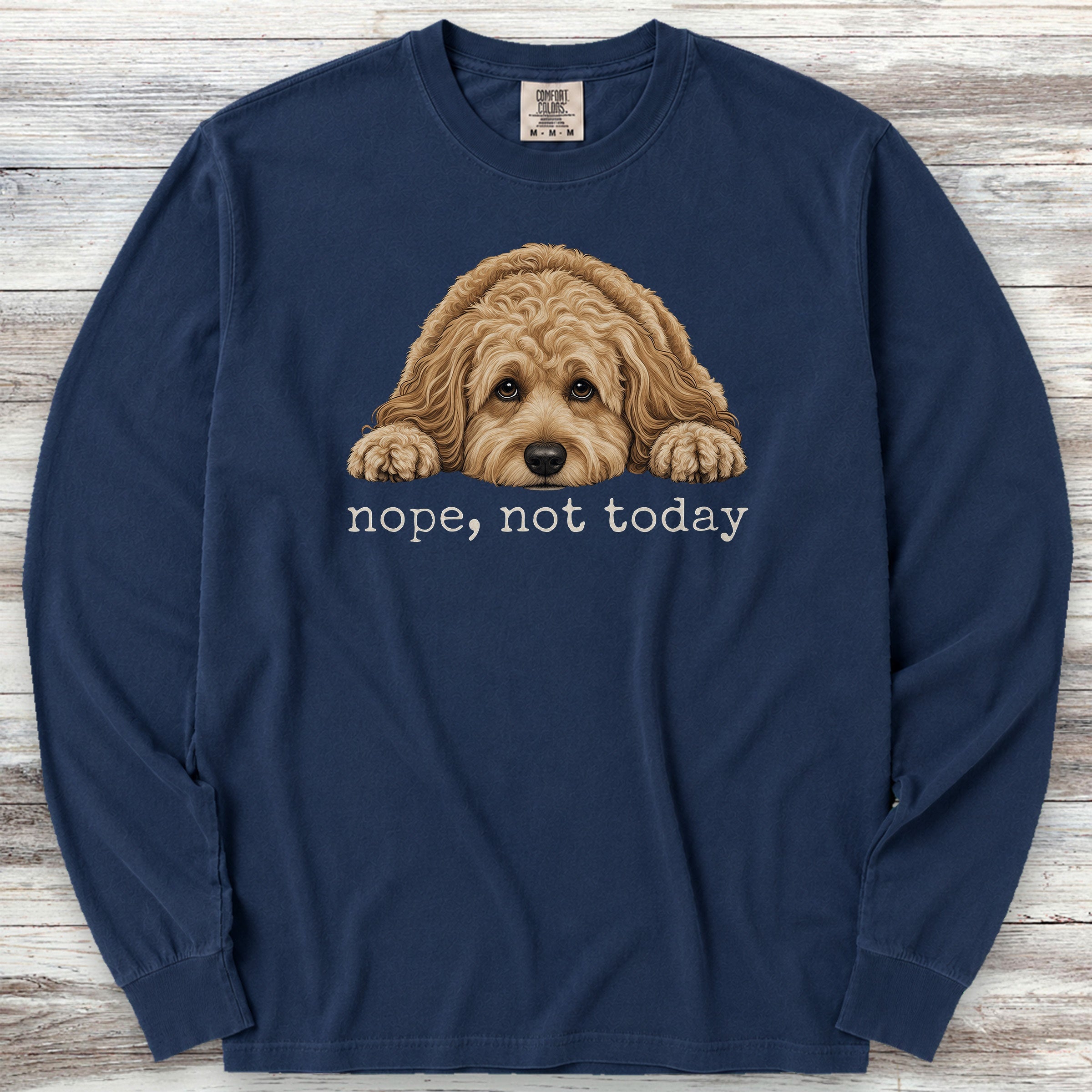 Cockapoo Nope Long Sleeve Tee - True Navy