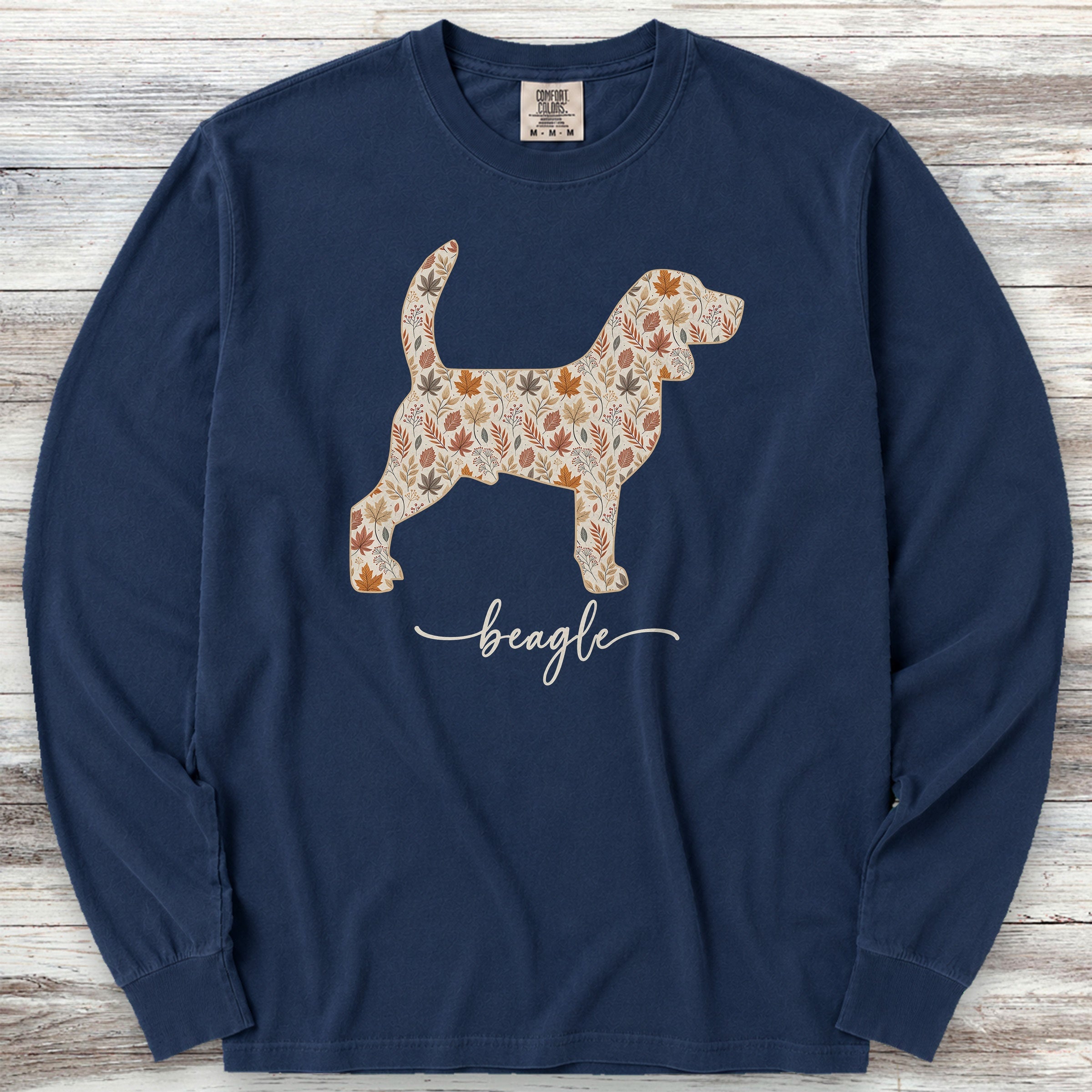 Beagle Fall Long Sleeve Tee - True Navy