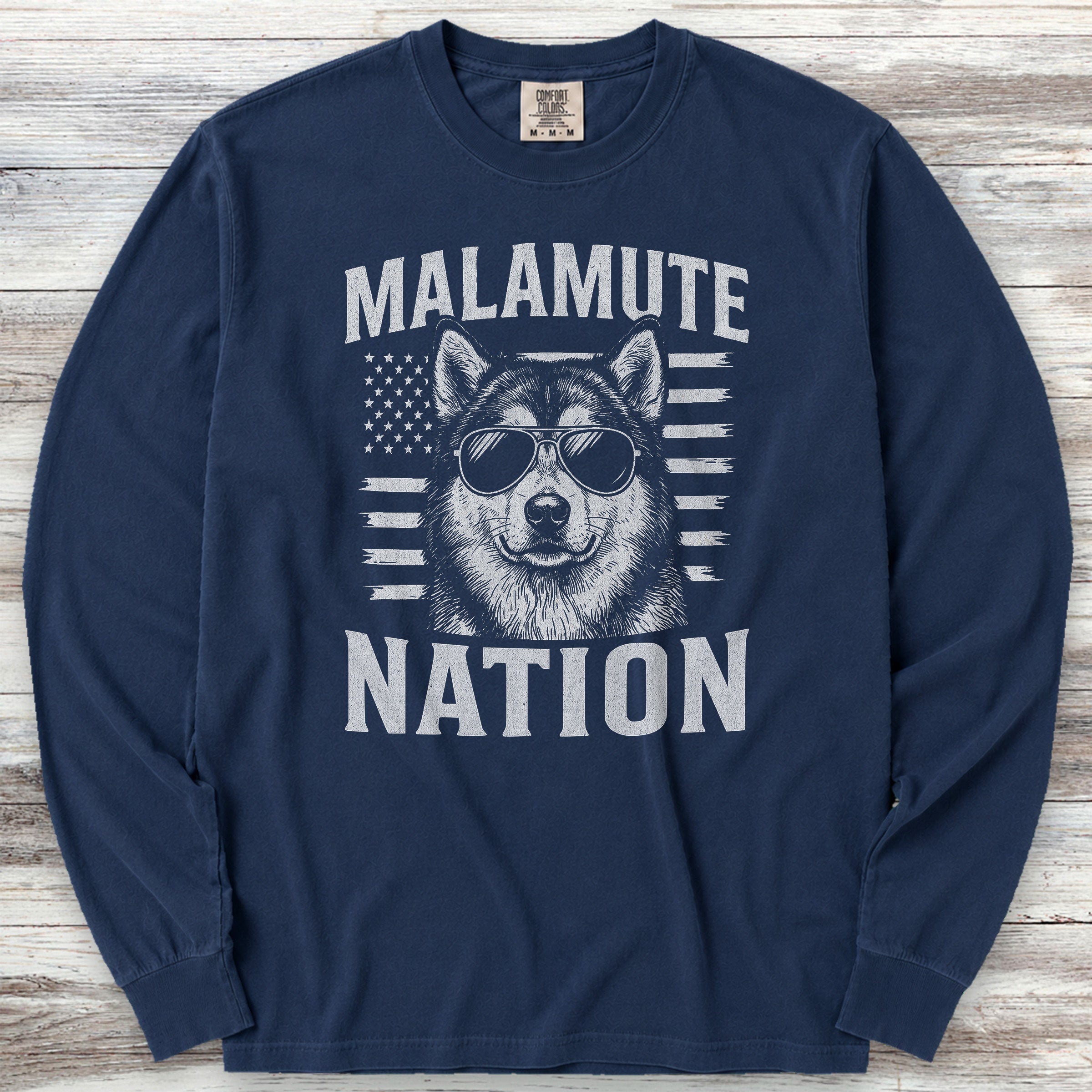 Malamute Nation Long Sleeve Tee - True Navy