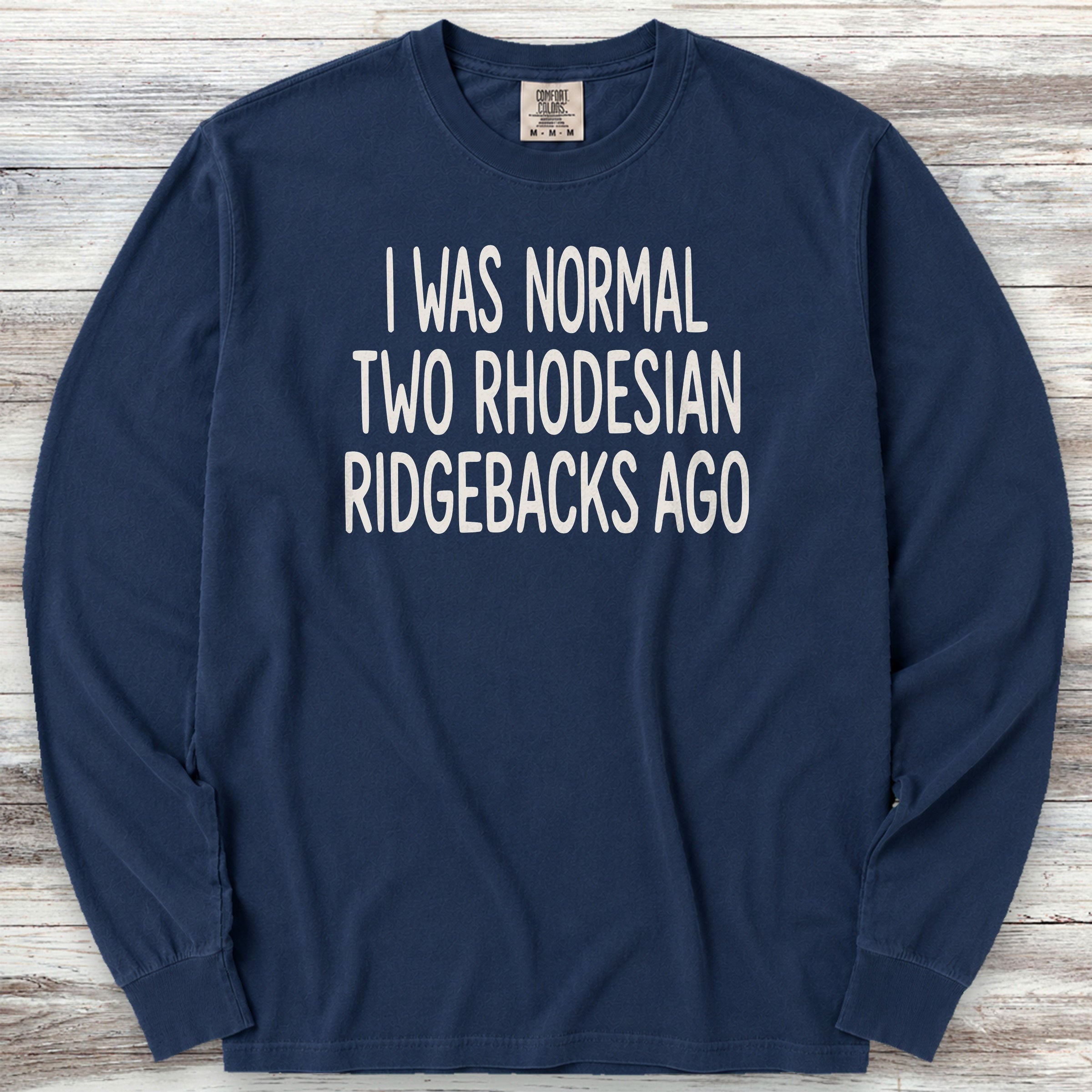 Rhodesian Ridgeback Normal Long Sleeve Tee - True Navy