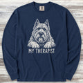 Bouvier Cropped Therapist Long Sleeve Tee - True Navy