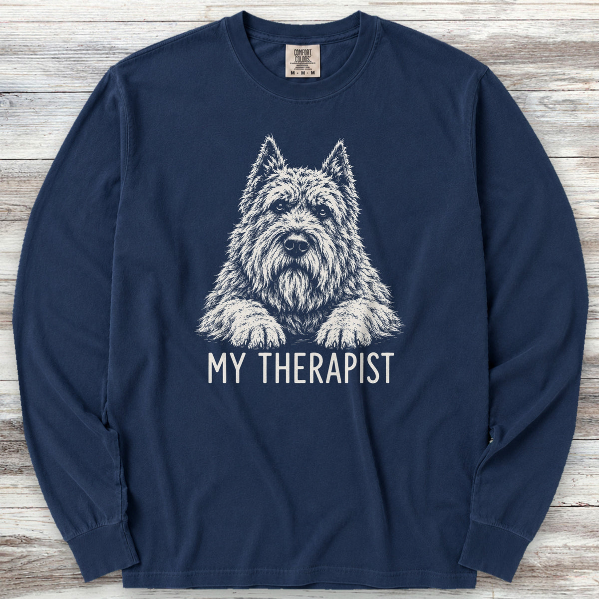 Bouvier Cropped Therapist Long Sleeve Tee - True Navy