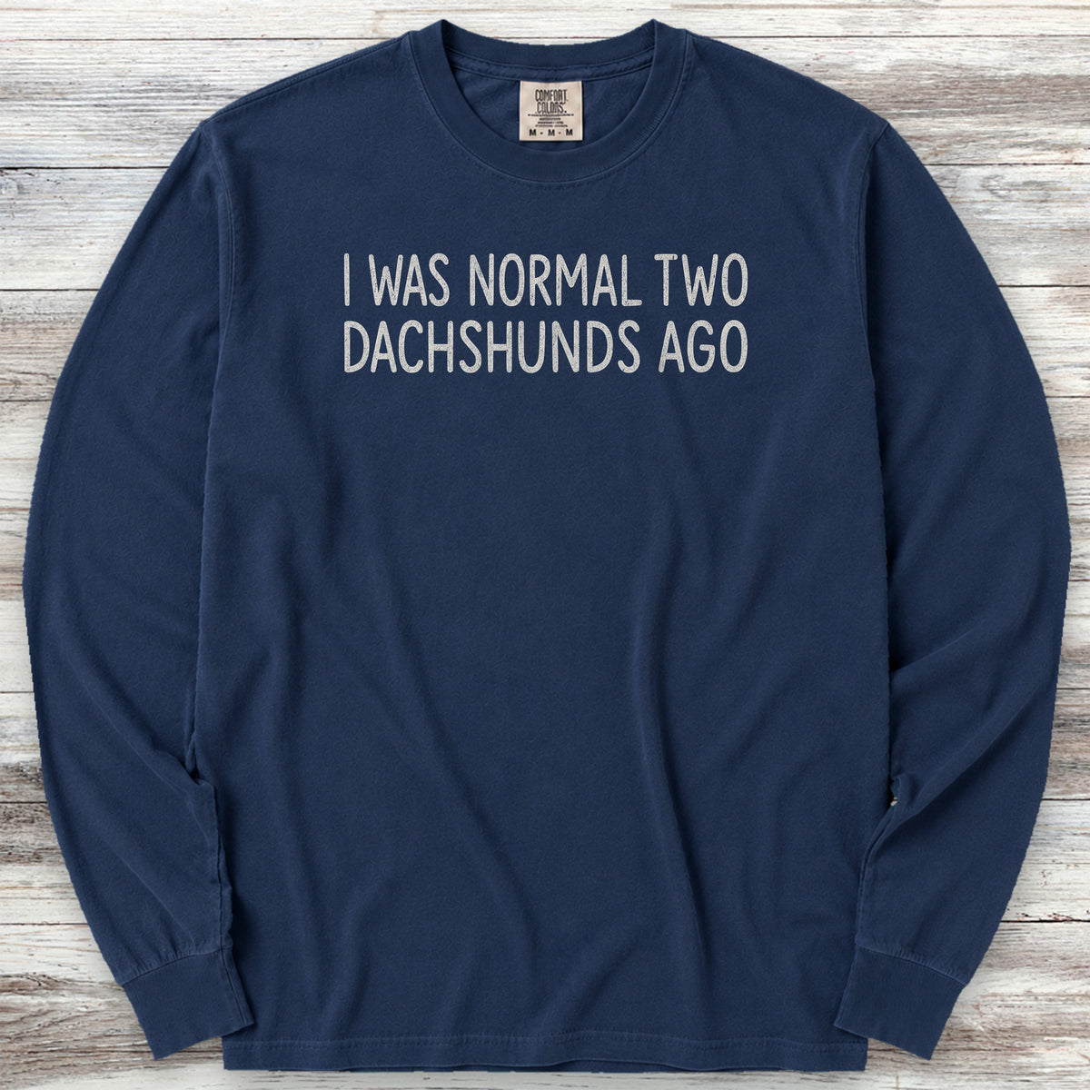 Dachshund Normal Long Sleeve Tee - True Navy