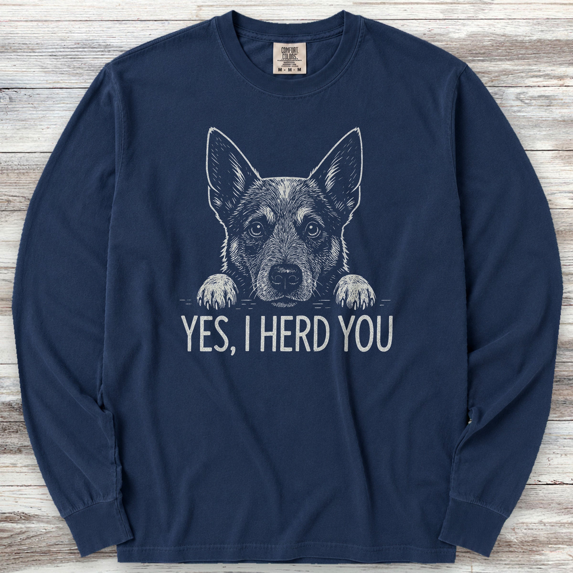 Australian Cattle Dog Herd You Long Sleeve Tee - True Navy