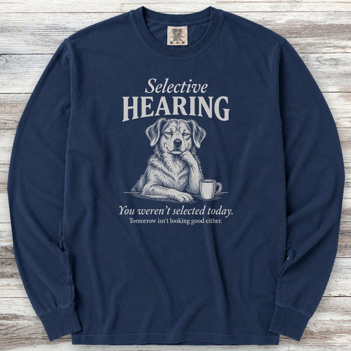 Mutt Selective Hearing Long Sleeve Tee - True Navy