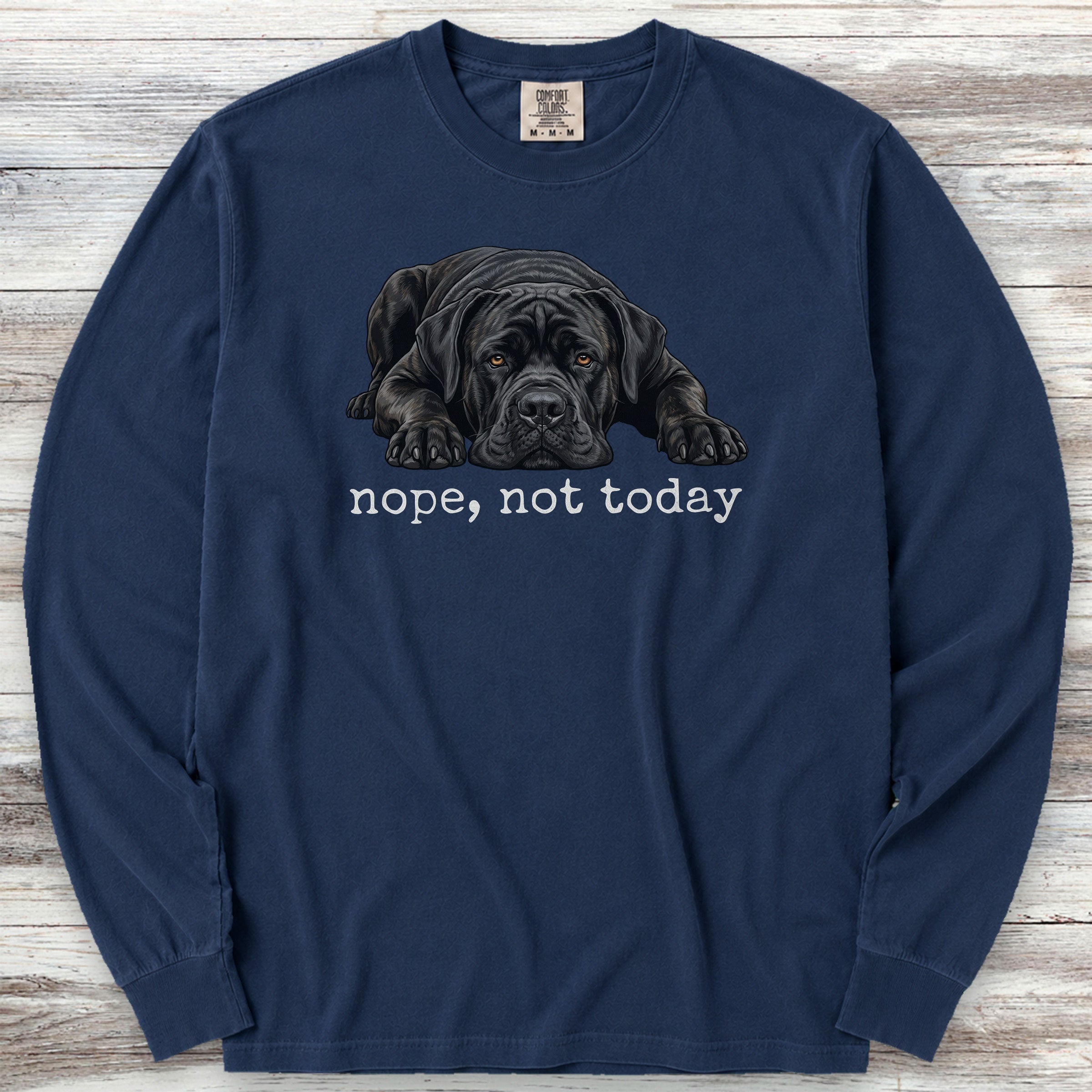 Cane Corso Nope Long Sleeve Tee - True Navy