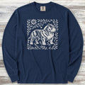 American Bully Linocut Long Sleeve Tee - True Navy