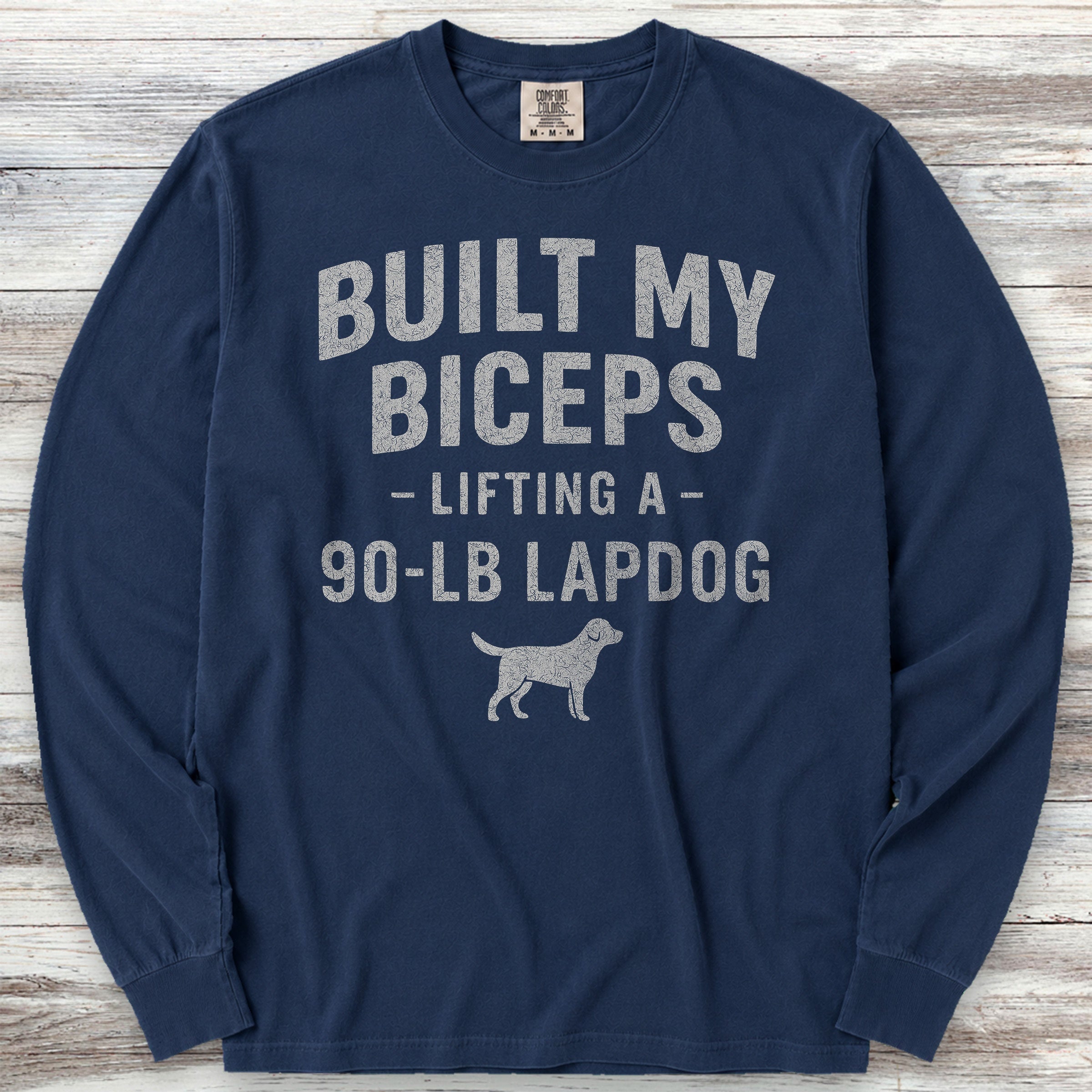 Built My Biceps Long Sleeve Tee - True Navy