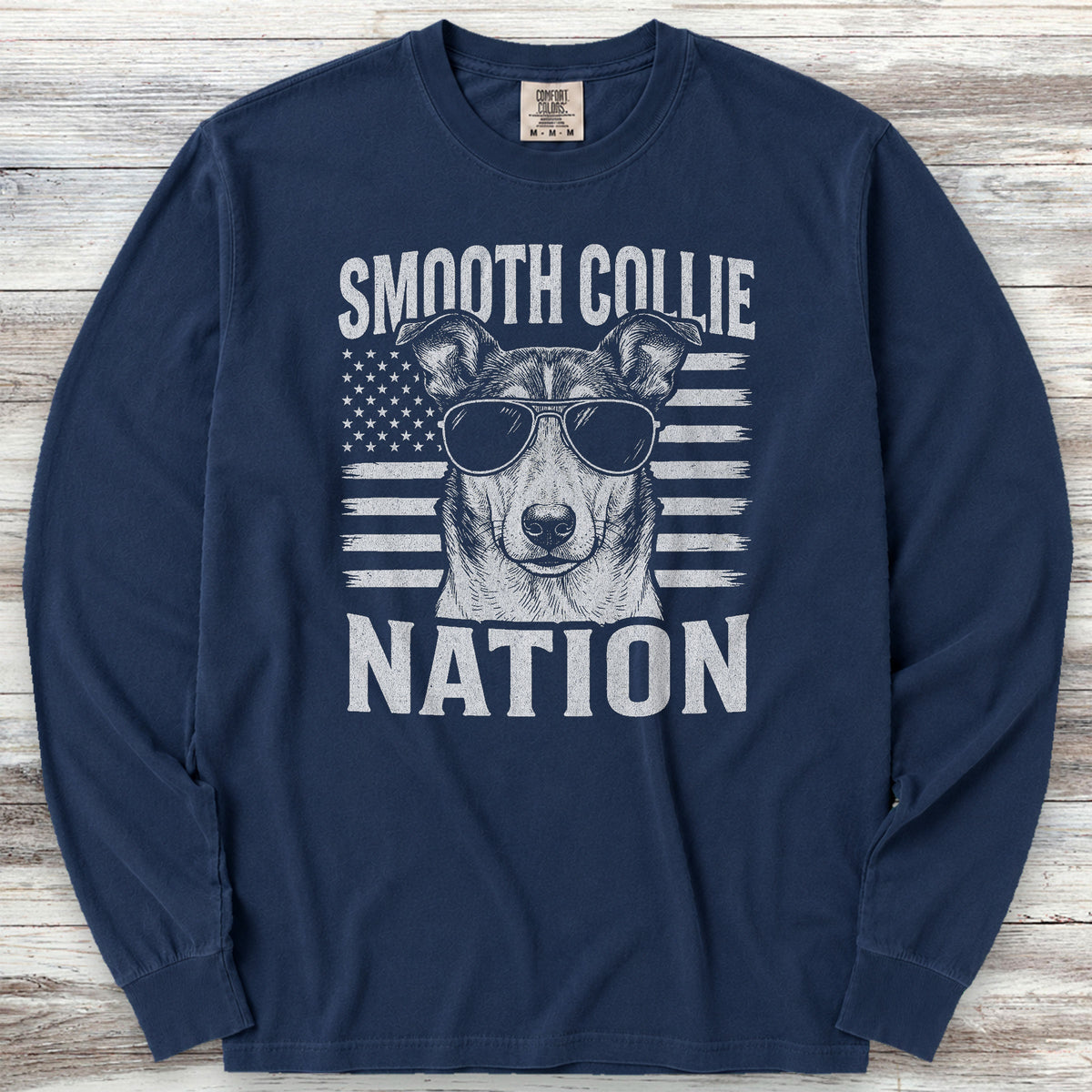 Smooth Collie Nation Long Sleeve Tee - True Navy