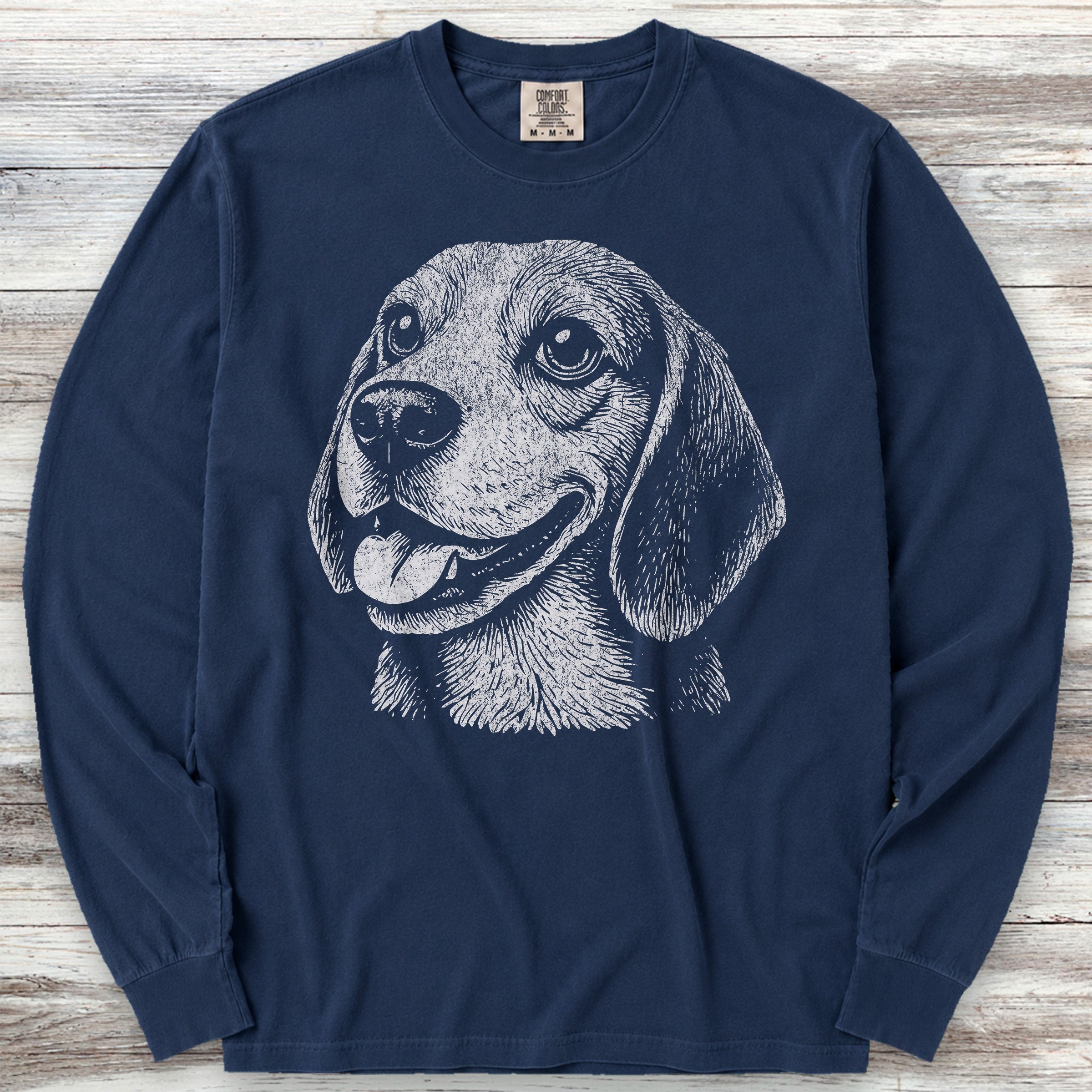 Beagle Long Sleeve Tee - True Navy