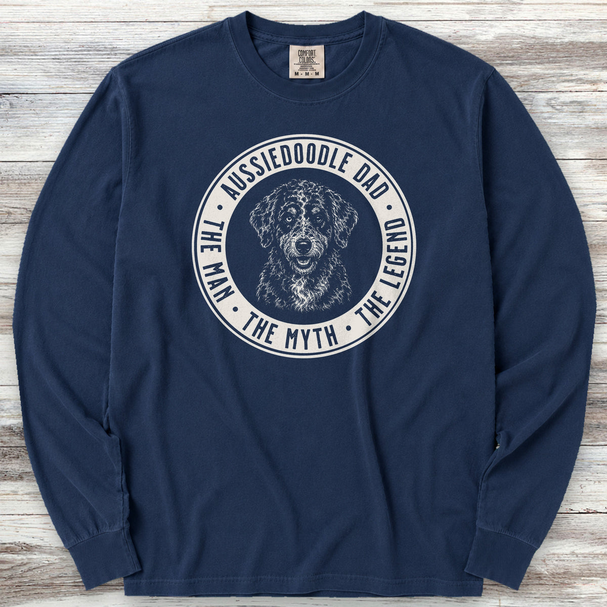 Aussiedoodle Dad Legend Long Sleeve Tee - True Navy