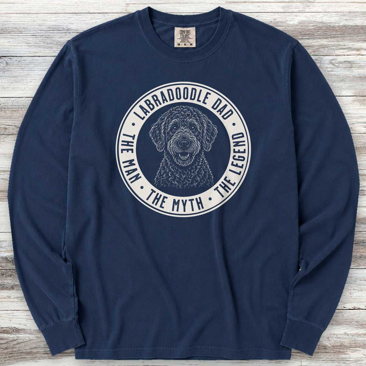 Labradoodle Dad Legend Long Sleeve Tee - True Navy