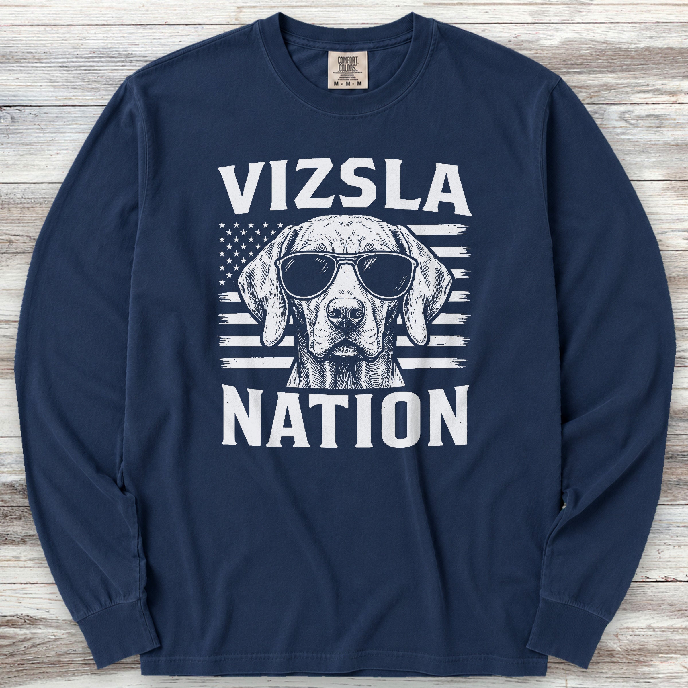 Vizsla Nation Long Sleeve Tee - True Navy