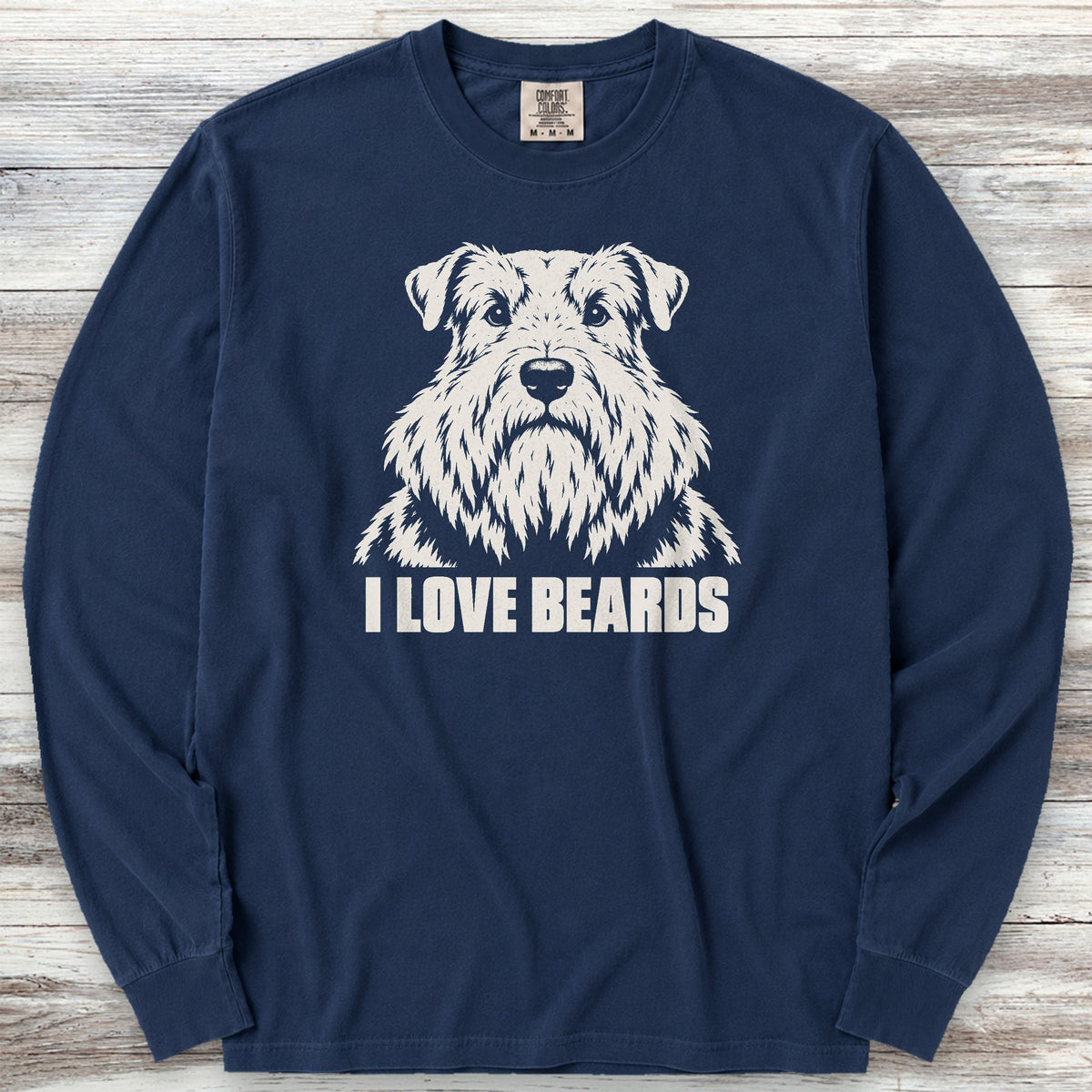 Sealyham Terrier I Love Beards Long Sleeve Tee - True Navy