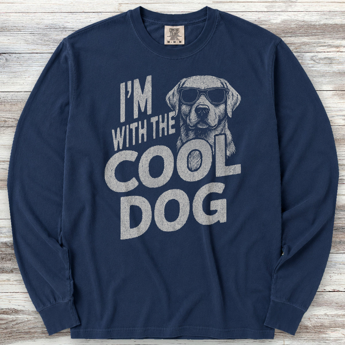 Labrador Retriever Cool Dog Long Sleeve Tee - True Navy