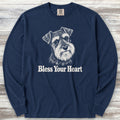 Schnauzer Bless Your Heart Long Sleeve Tee - True Navy