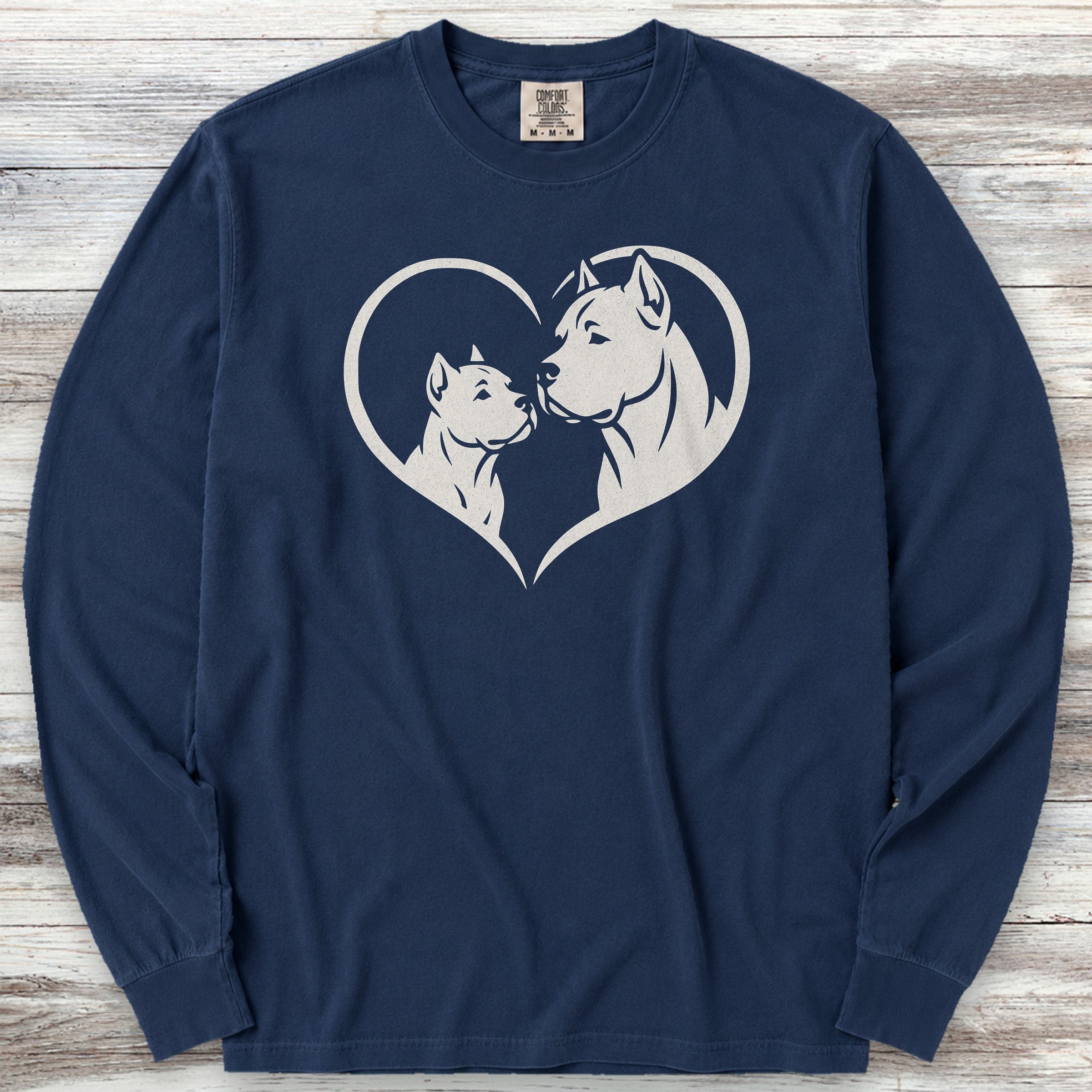 Cane Corso Heart Bond Long Sleeve Tee - True Navy