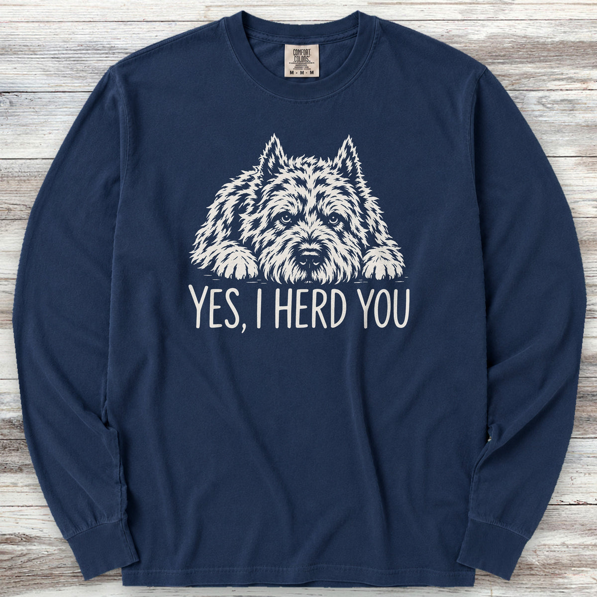 Bouvier Cropped Herd You Long Sleeve Tee - True Navy