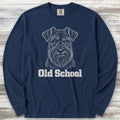 Schnauzer Dark Old School Long Sleeve Tee - True Navy